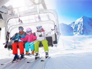 Kinderen op wintersport